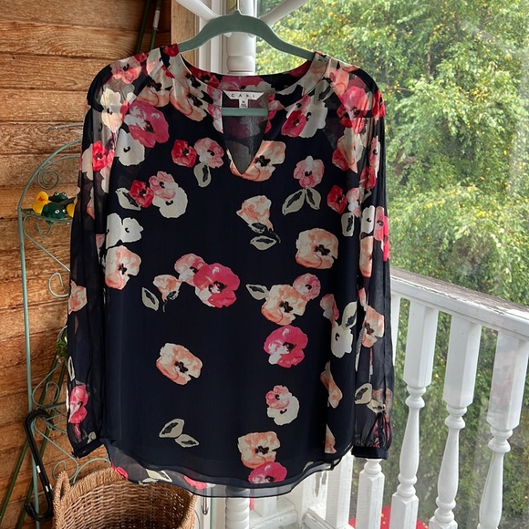 CAbi lined tunic length long sleeve blouse - Picture 1 of 9